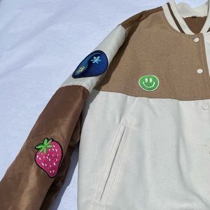 Brown n white letterman PacSun jacket